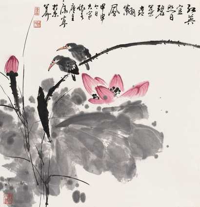 康宁 花鸟 立轴